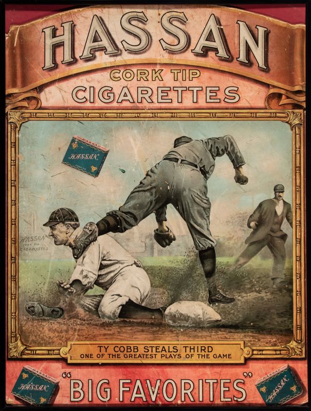 1912 Hassan Cork Tip Cigarettes Ty Cobb